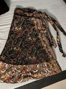 Bohemian Paisley Print Wrap reversible Skirt,  fre
