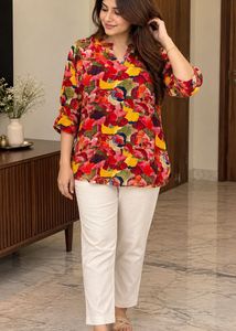 Vibrant Floral Print Kurta