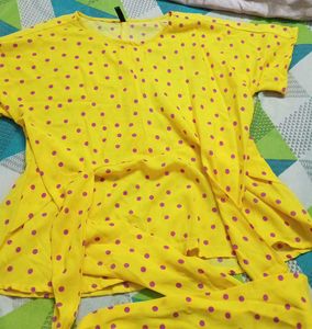 Bright Yellow Polka Dot Top