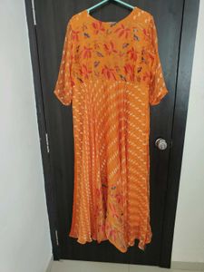 Vibrant Orange Ethnic Gown