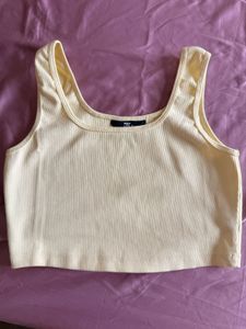 Ribbed Cream Tank Top