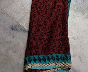 Vibrant Printed Saree  without blouse