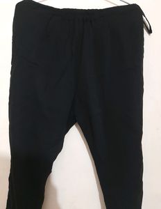 Halter Neck Aanarkali Kurti Pant Set Black &amp;