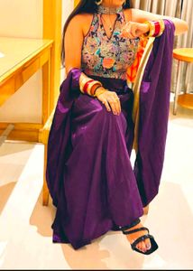 Purple HalterNeckTop &amp; Divider Set