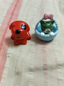 Adorable Dog and Cat Figurine Set