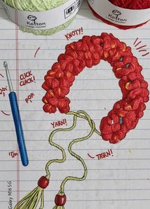 Handmade Red crochet gajra