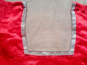 Red Velvet Blouse with Embellishment