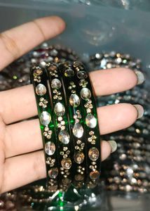 Elegant Green Stone Bangles