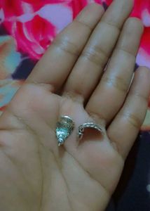 Oxidised lead shaped earrings