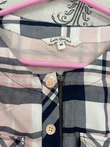Stylish Plaid Sleeveless Shirt Dress