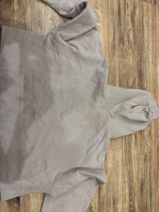 crop baggy Beige Hoodie