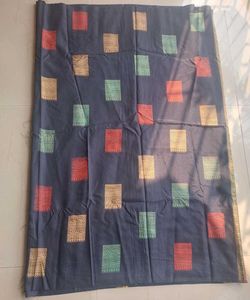 Elegant Black Saree with Geometric Motifs