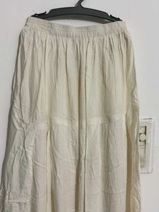 Elegant Off-White Ethnic Maxi Skirt