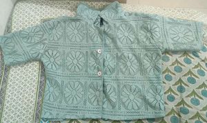 Mint Lace Button-Up Shirt