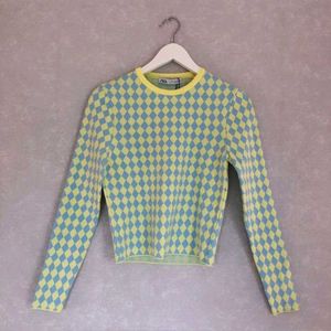 Zara Diamond Pattern Knit Sweater