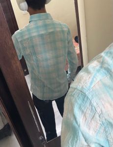 Snitch Men's Light Blue Checkered Shirt