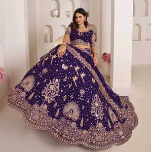 Stunning Purple Embroidered Lehenga Choli