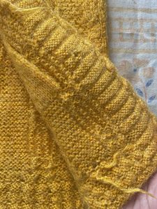 Vintage Mustard Knit Cardigan handmade