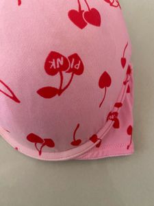Pink Cherry Print Bra