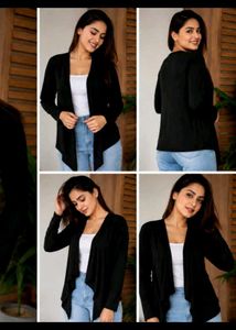 Chic Black Open Front Cardigan