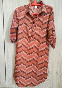 Chevron Print Shirt Dress from Kazo.