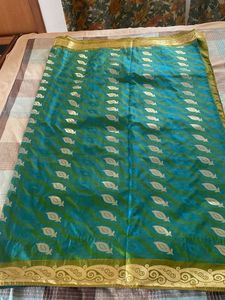 Elegant Green &amp; Gold Saree