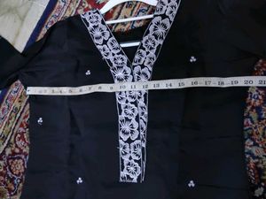 Black &amp; White Embroidery - 2 Piece Set