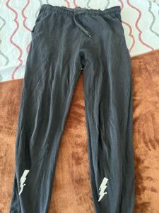 Black Joggers with Lightning Bolt Accents