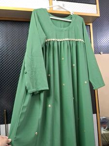 Elegant Green Abaya with Embellishments