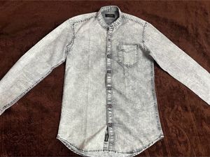 Men Chinese Color Charcoal Dual Shade Shirt