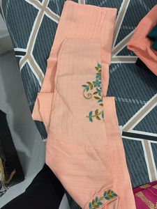 Peach Embroidered Kurta