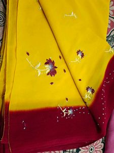 Yellow n Meroon Colour Combination