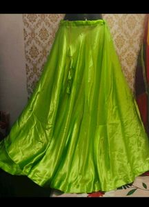 Vibrant Lime Green Ethnic Skirt