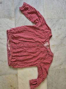 Women's Red Geometric Print Top