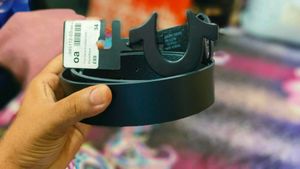 True Religion Black Leather Belt