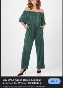 Olive Green Pleated Two-Piece Set