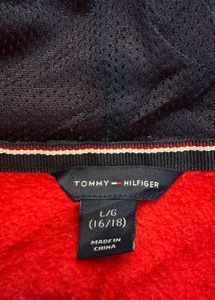 Tommy Hilfiger Red Zip-Up Hoodie