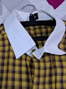 Yellow Plaid Long Sleeve Shirt