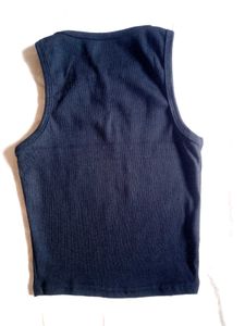 Black Ribbed "Bonkers" Crop Top