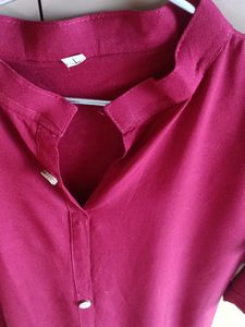 Elegant Red Kurta with Pocket