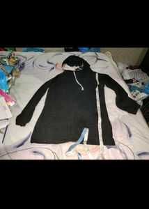 Stylish Black Hooded top autumn