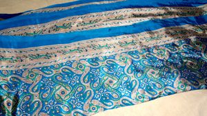 satin silk saree and blouse