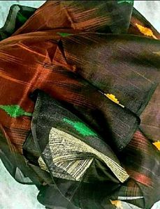 Rust colour organza saree