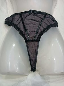 Sheer Black Lace 🔥Trim Thong Panty