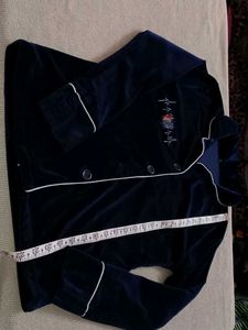 URBANIC Navy Blue Velvet Nightsuit