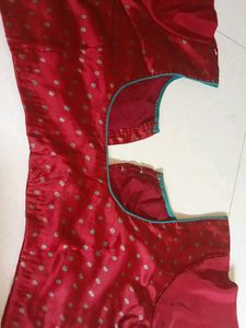 Red Blouse with Polka Dot Print