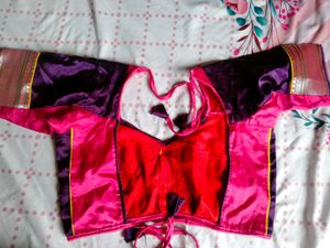 Purple and Pink Silk Blouse