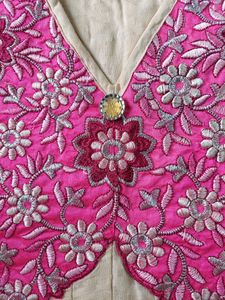 Pink and Beige Anarkali Kurta