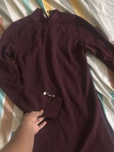 Burgundy Long Sleeve Dress