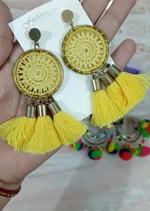 Combo of 4 Boho Tassel &amp;  Pom Earrin